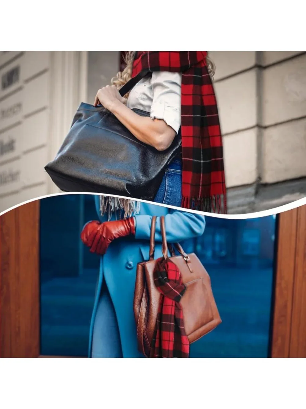 Cozy 6-Pc Christmas Buffalo Plaid Scarves | Faux Tartan Winter Accessories